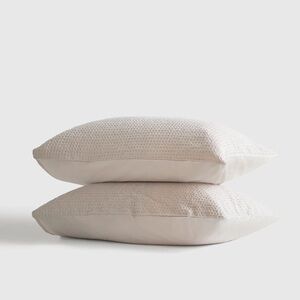 NWOT QUINCE Organic Luxe Waffle Honeycomb Sham Set King Sand 6077